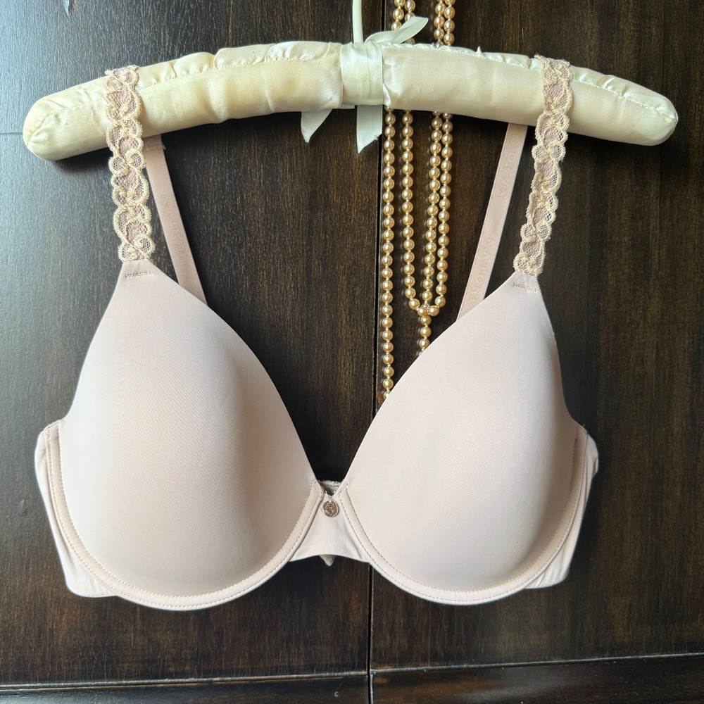 Natori Pure Luxe 732080 Womens 38C Underwire T Shirt Bra Rose Beige Nude Minimal
